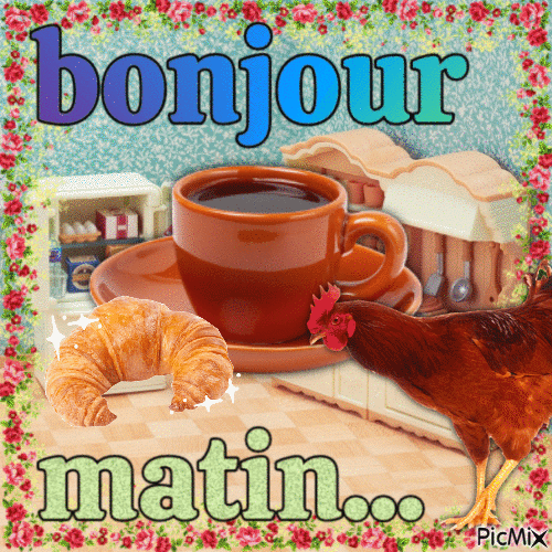 bonjour matin - Бесплатный анимированный гифка