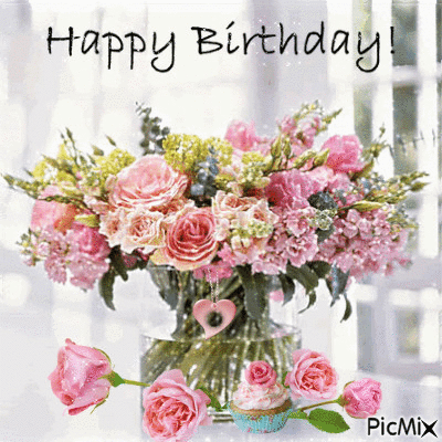 Happy Birthday Flowers - Free animated GIF - PicMix