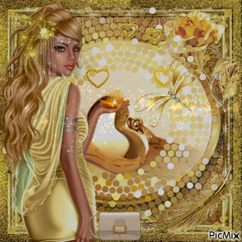 Une femme en or - 無料のアニメーション GIF