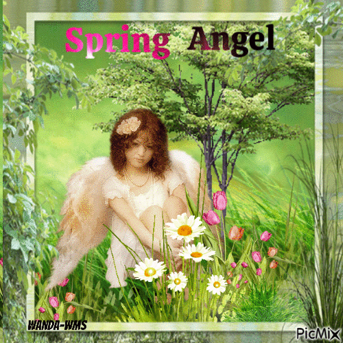 Spring-angels-flowers - Nemokamas animacinis gif