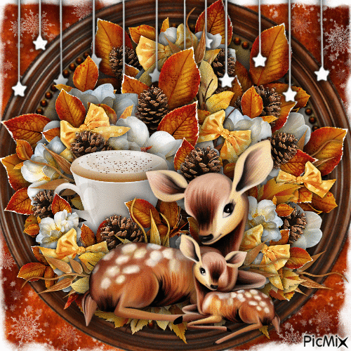 Autumn Bouquet w Animals-RM-11-03-23 - Бесплатный анимированный гифка
