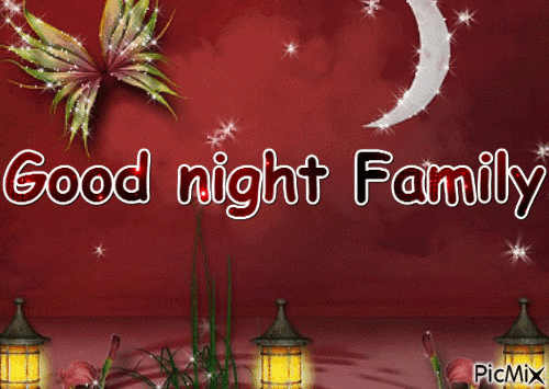 Good night Family - GIF animé gratuit