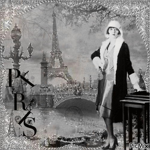 Paris 1920-1930 - Schwarz und Weiß - Gratis geanimeerde GIF
