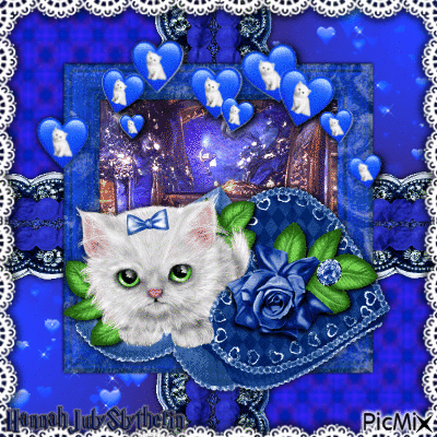 ♥♠♥Kitty Cat in Blue♥♠♥ - Gratis geanimeerde GIF