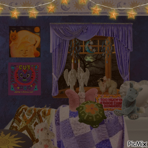 kittys cozy room - Darmowy animowany GIF