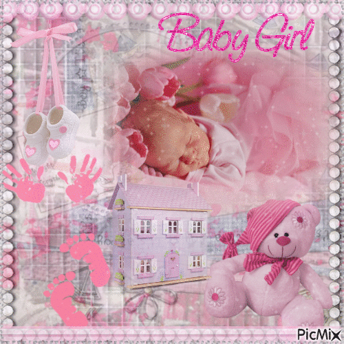 Cute Pink Baby Girl | For A Competition - GIF animasi gratis