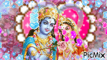 Valentines Day with Radha and Krishna - Free animated GIF