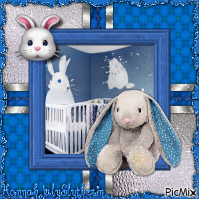 ///Bunny Plushie in Blue & Grey Tones\\\ - Gratis geanimeerde GIF