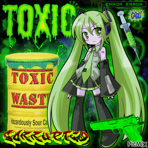toxic waste miku - Gratis animeret GIF