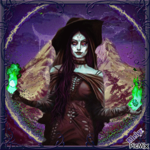 the witch in the mountains - Free animated GIF