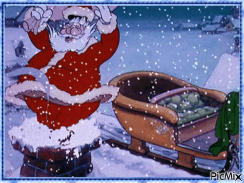 Chegada de Papai Noel - GIF animado grátis