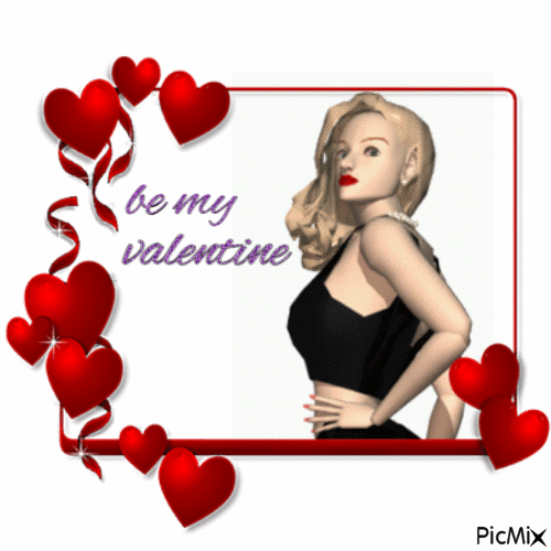 Barbara be my valentine animated - Бесплатный анимированный гифка