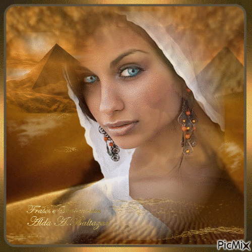 Portrait of woman in the desert - Бесплатный анимированный гифка