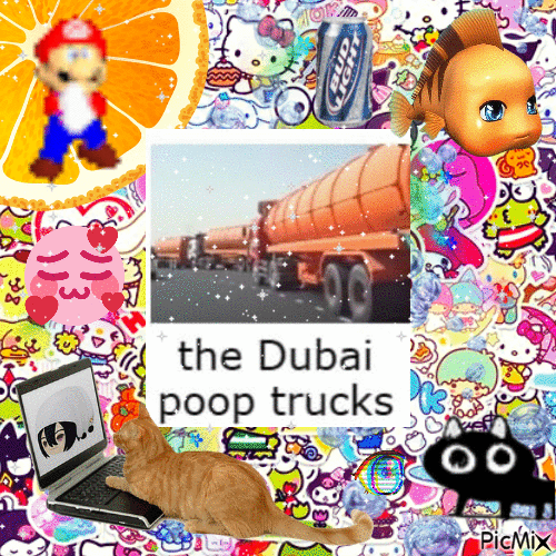 the Dubai poop trucks - GIF animé gratuit