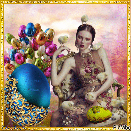 Easter woman - Besplatni animirani GIF