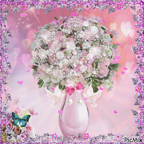 Pink Bouquet - GIF animé gratuit
