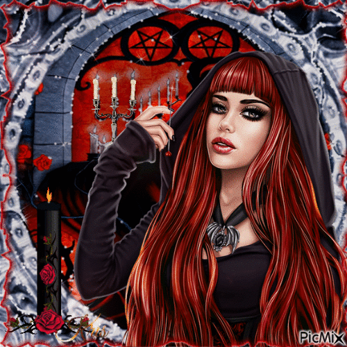 Portrait d'une femme gothique - Zdarma animovaný GIF