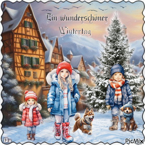 Ein wunderschöner Wintertag - Animovaný GIF zadarmo