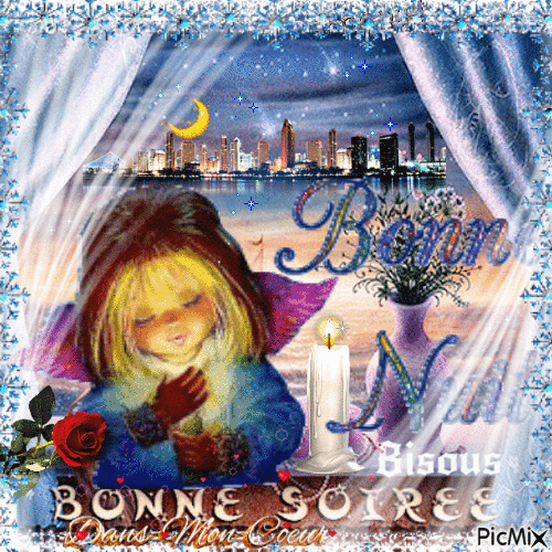 BonneSoiréeBonneNuitBisous - Bezmaksas animēts GIF