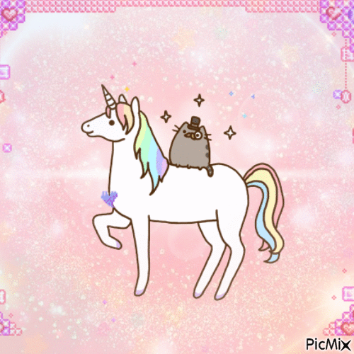 Unicorn,Pusheen's friend - 免费动画 GIF