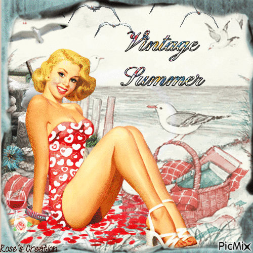 Concours : Femme en été - Vintage - Darmowy animowany GIF