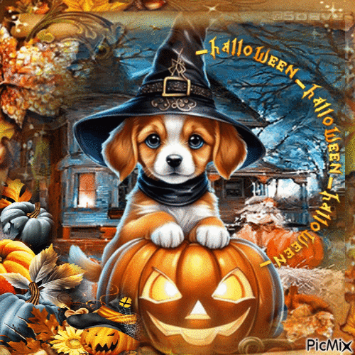 Chien d'Halloween - concours - Free animated GIF