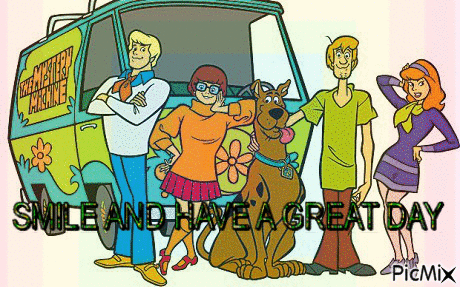 Smile and have a Great Day Scooby Doo - Animovaný GIF zadarmo