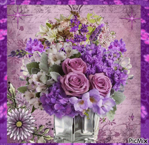 bouquet violet - Animovaný GIF zadarmo