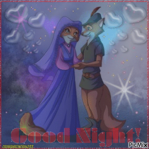 Disney Robin Hood Good Night - Бесплатный анимированный гифка