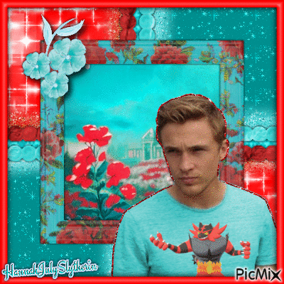 {William Moseley in Red and Turquoise Tones} - 無料のアニメーション GIF