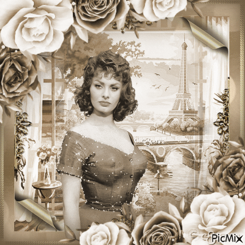 Sophia Loren, Actrice Italienne - Zdarma animovaný GIF