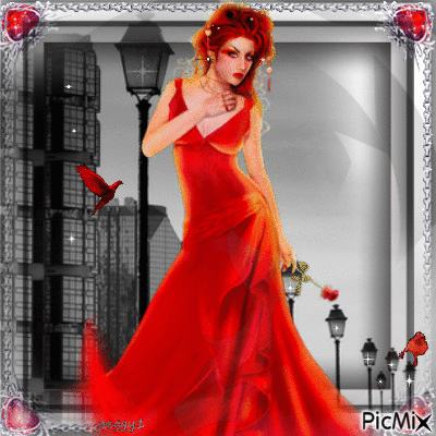 the red dress - GIF animé gratuit