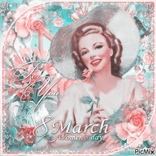 8 march vintage woman - Free animated GIF