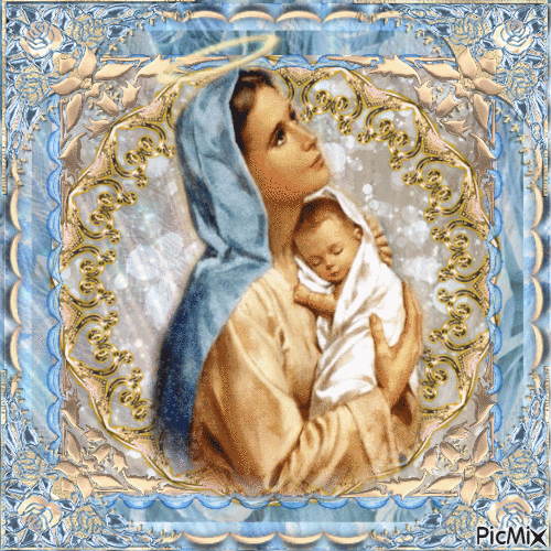 Vierge Marie et l'Enfant Jésus - Gratis animeret GIF
