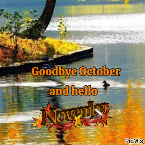 Goodbye October and hello November - gratis png
