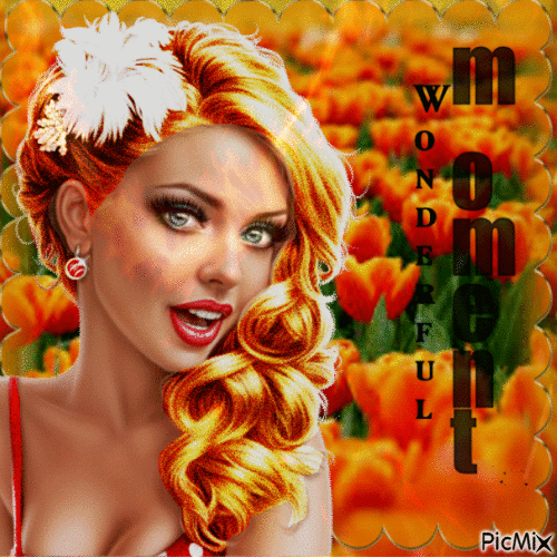 woman orange - Gratis animeret GIF