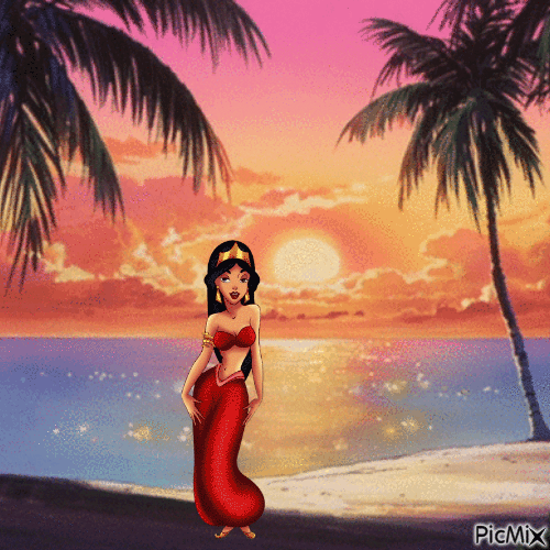 Jasmine in red - GIF animé gratuit