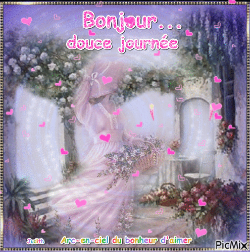 bonjour romantique - Zdarma animovaný GIF
