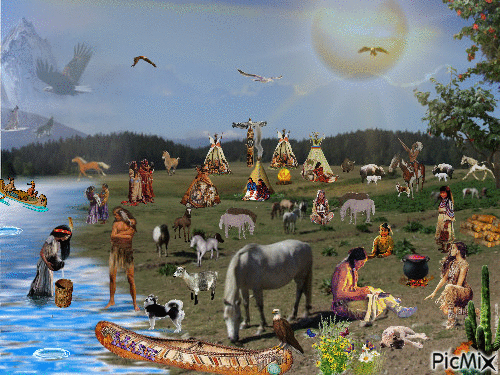 camp d 'indien - Безплатен анимиран GIF