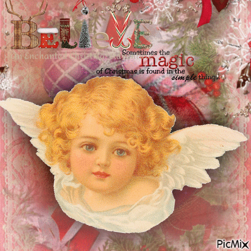Believe in the Magic of Christmas Angels - GIF animado gratis