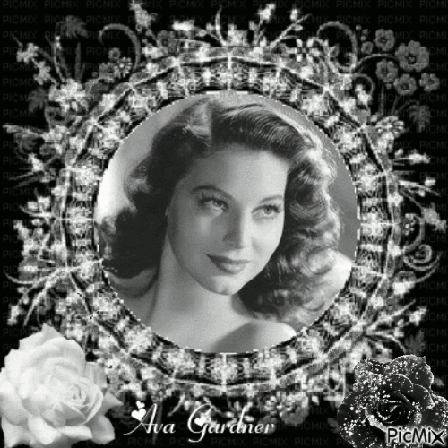 Vintage actress in black and white - Zdarma animovaný GIF