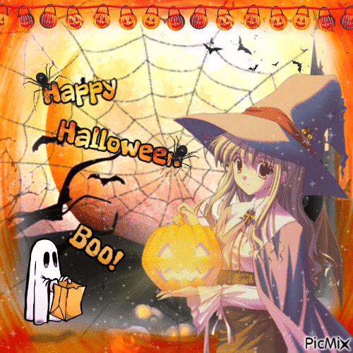 Happy Halloween!(Manga) - GIF animasi gratis