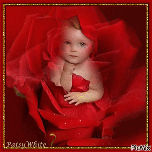 My red rosebud dress - GIF animate gratis