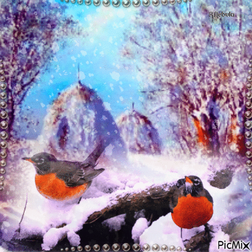 Winter scene Happy Winter - Ingyenes animált GIF