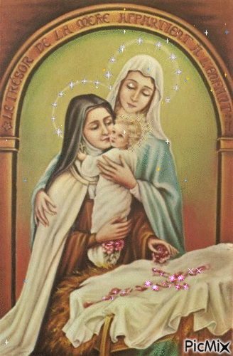 Nossa Senhora Santa teresinha e Menino Jesus - Бесплатный анимированный гифка