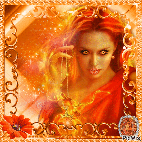 Woman in orange - Δωρεάν κινούμενο GIF