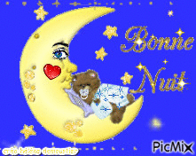 HD lune bonne nuit - Бесплатный анимированный гифка