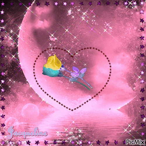 mon coeur pour une rose - 免费动画 GIF