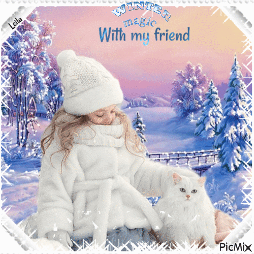 Winter magic with my friend - GIF animé gratuit