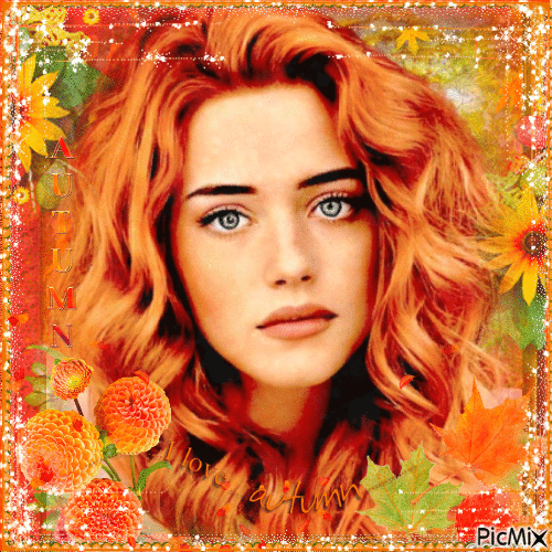 Redhead Woman in Autumn